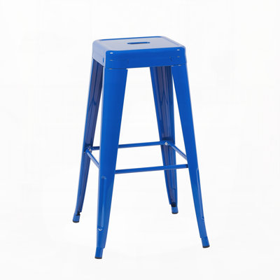 30 Inch Counter Height Stool, Backless Metal Bar Stools Set of 4, Non-Stackable