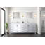 Meuble-lavabo double 84 po X P 22 po D, avec plateau en marbre de Carrare-117978873