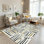 Tapis d'intérieur lavable à la machine à motif abstrait beige et vert