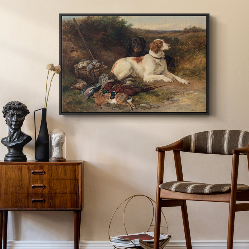 Animal rétro - XIV, Toile avec cadre flottant noir, H 27 po x l 41 po x P 2 po