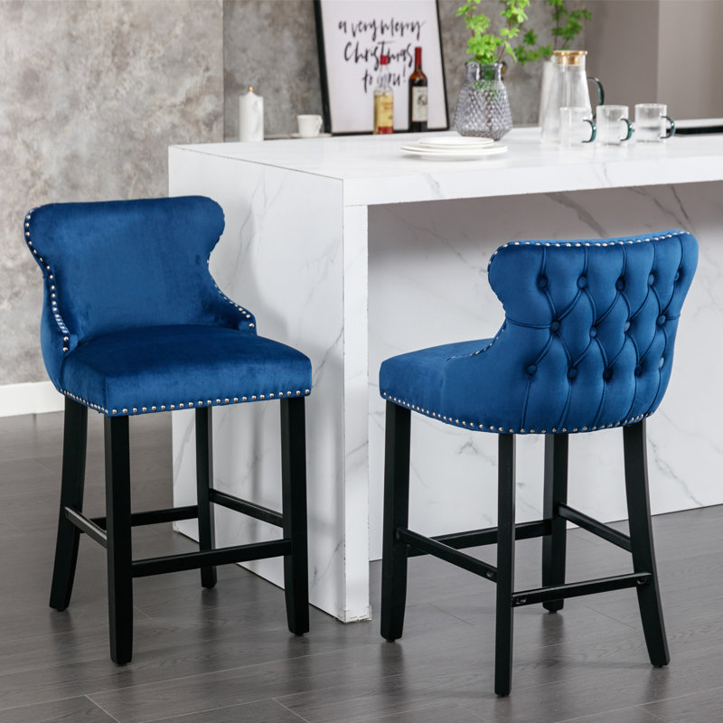 Tabouret de bar 26,7 po Aden, Bleu, 2