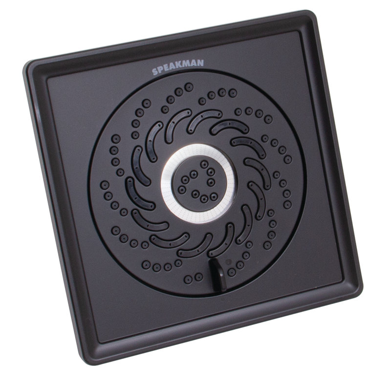 Rainier Exhilaration Multi Function Adjustable Shower Head, Matte Black