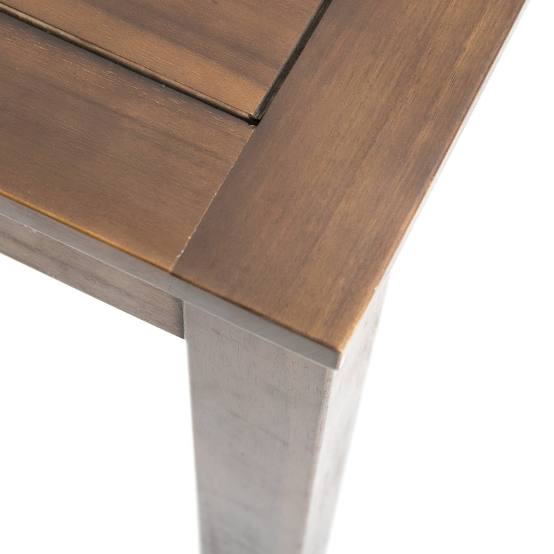 Table d'extérieur en bois 69 po - brun foncé, eau, service de style buffet, patio spacieux et élégant, service de buffet disponible, jardin magnétique