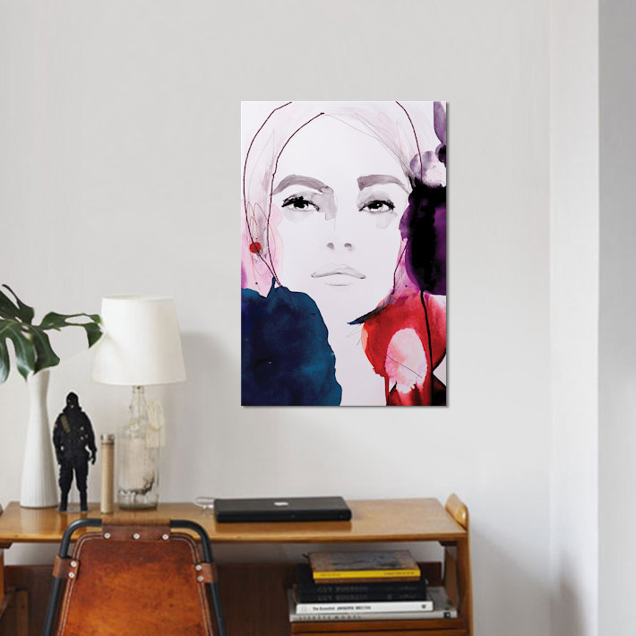 «Rouge Noir», impression sur toile, H 40 po x l 26 po x P 1,5 po, Toile tendue, Pas de tapis