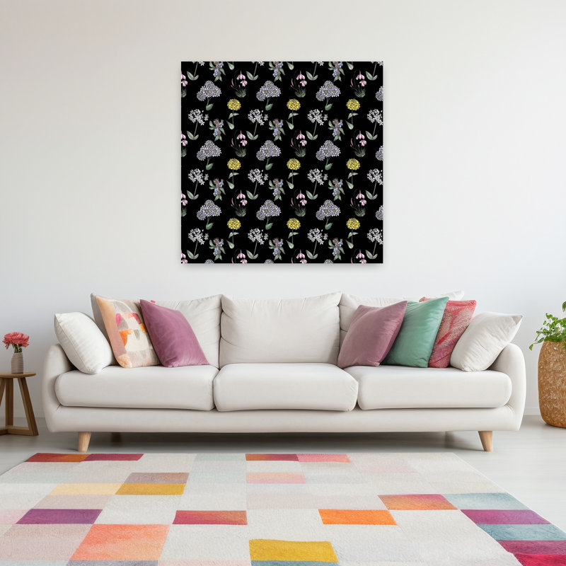 Art contemporain, art floral naturel, H 48 po x l 48 po