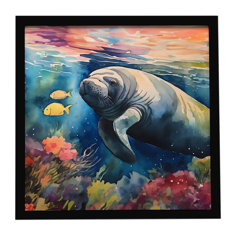 Lamantin, reproduction d'art encadrée