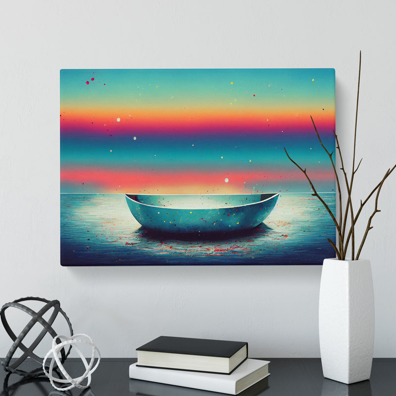 Paint Splatter Boat Vol.3 - Wrapped Canvas, 35cm H x 50cm W x 3cm D