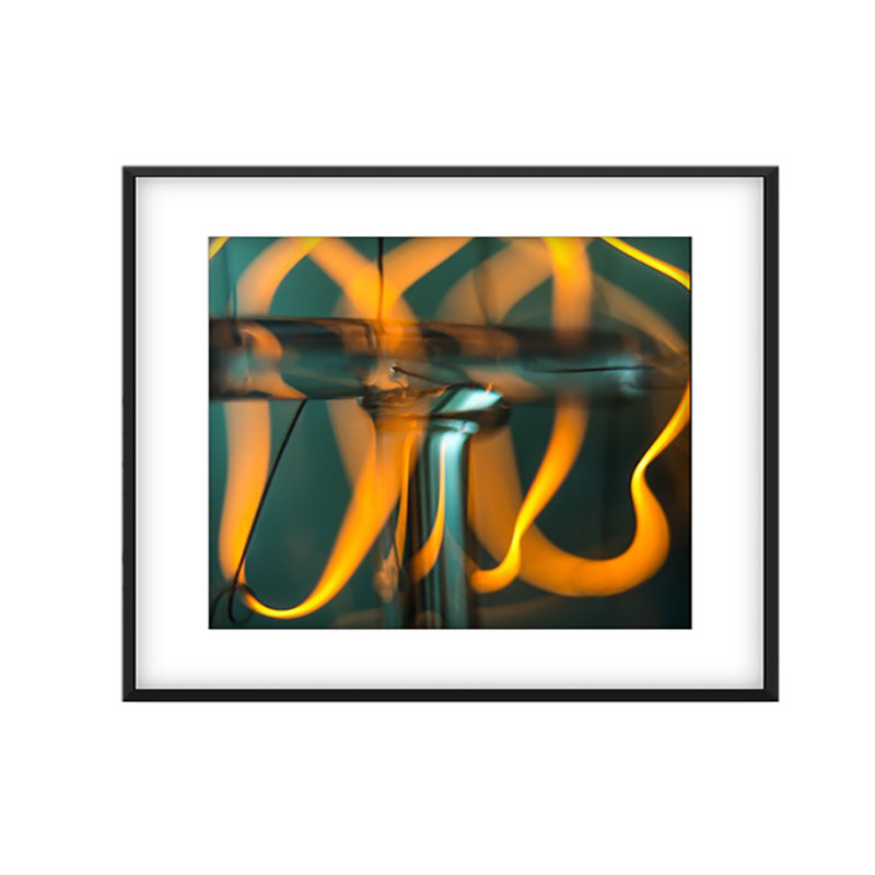Electric Edison Print by Francis Augustine, 32" H x 48" W x 0.8" D, Black Framed Paper, White