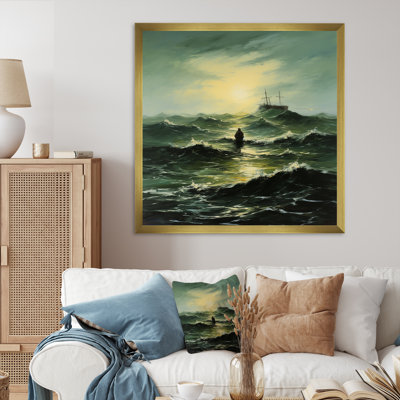 «Dancing Waves At Sunset» - art mural vagues