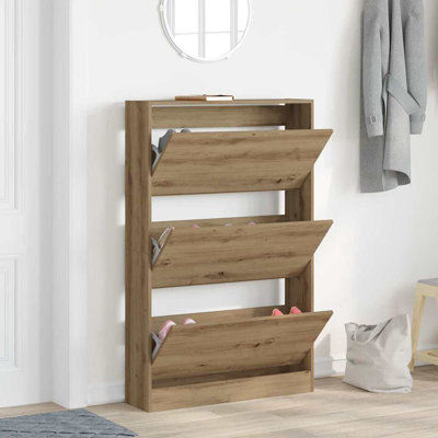 Shoe Cabinet 80 X 21 X 125.5 Cm Engineered Wood