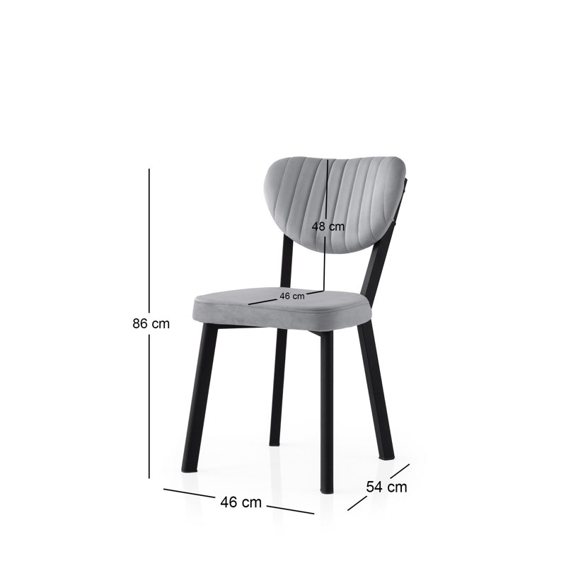 Ensemble de chaises modernes (2 pièces), noir et bleu glacier, 18,1 po x 33,9 po x 21,3 po | Structure 100% fer, siège en panneau de particules recouvert de mélamine, dossier en contreplaqué | Conception ergonomique, capacité de 385 lb, décoration élégante pour la maison et le bureau