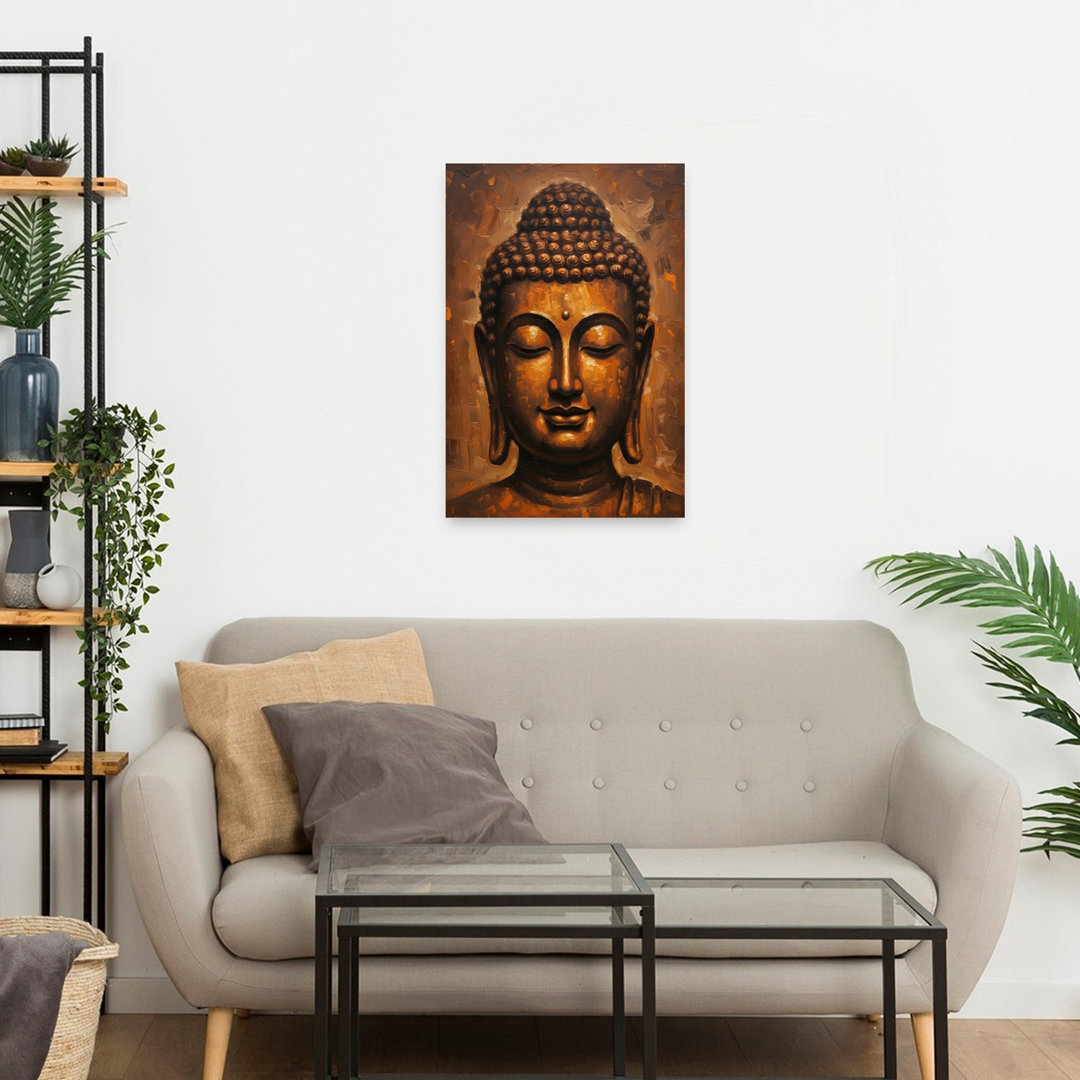 Golden Buddha Meditation Peaceful Serene Tranquil Wall Art Print