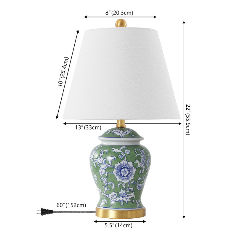 Lampe de table en laiton doré 22 po Mlawsky, Vert