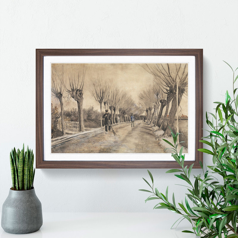 Road in Etten by Vincent Van Gogh - Picture Frame Painting, Walnut Framed, 48cm H x 65cm W x 2cm D