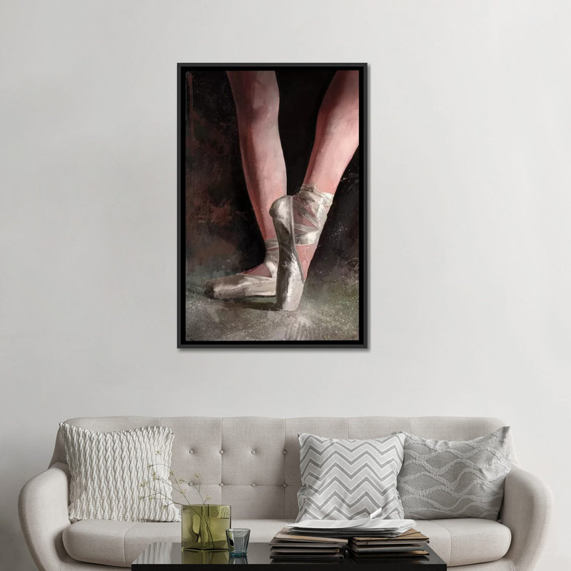 «Graceful Slipper», impression sur toile, H 26 po x l 18 po x P 1,5 po, Toile avec cadre noir, Pas de tapis
