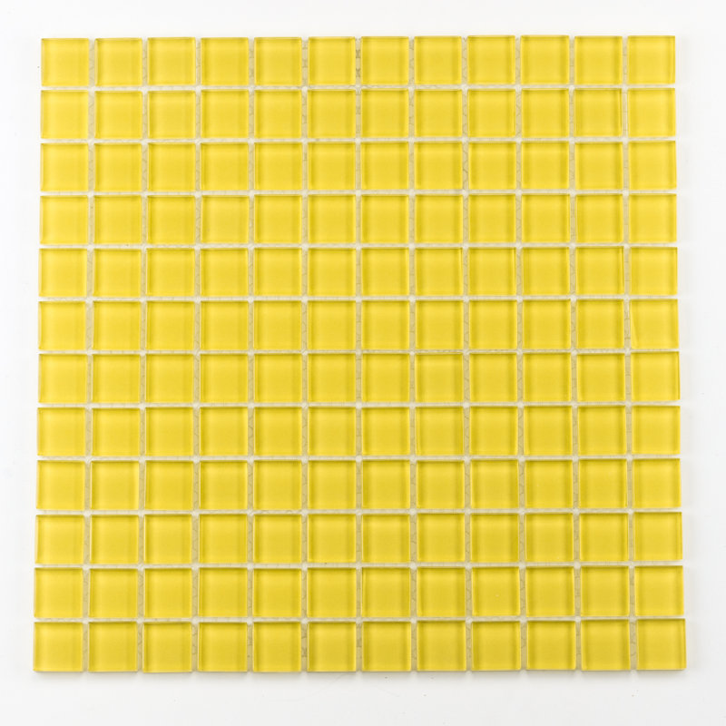 Torch Song 1'' W x 1'' L Glass Tile Mosaic Sheet, Yellow