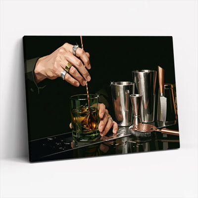 "Gallery Wrap", art mural sur toile pour le salon, la chambre à coucher, le bureau ou le vestibule - décoration murale décorative avec art cocktail