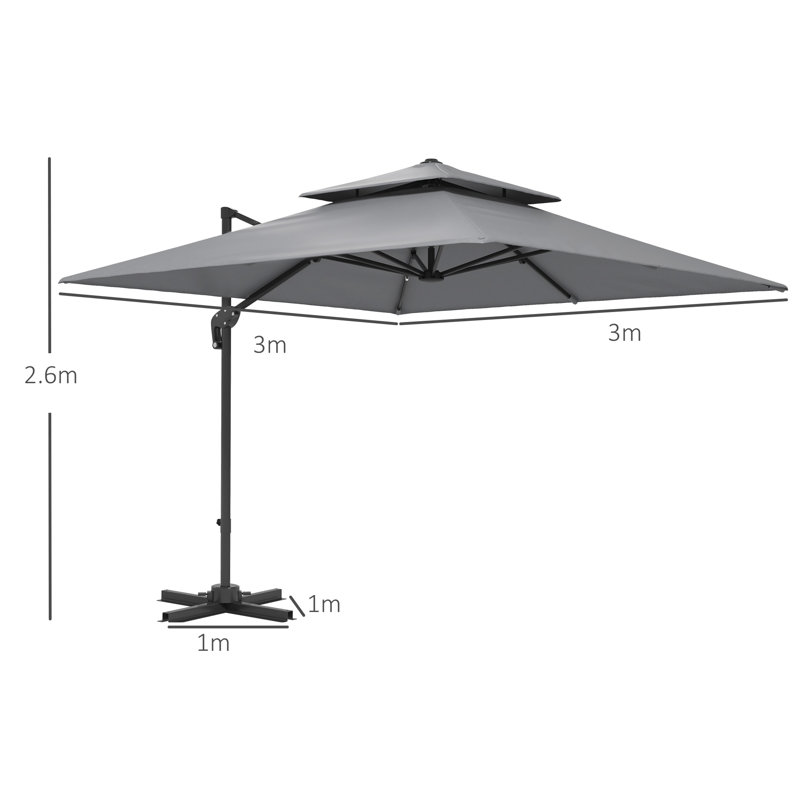 300cm Tilt Cantilever Parasol