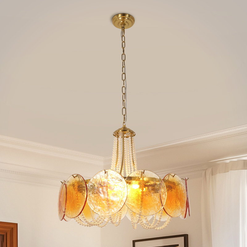 Vintage 8 - Light Dimmable Amber Empire Chandelier