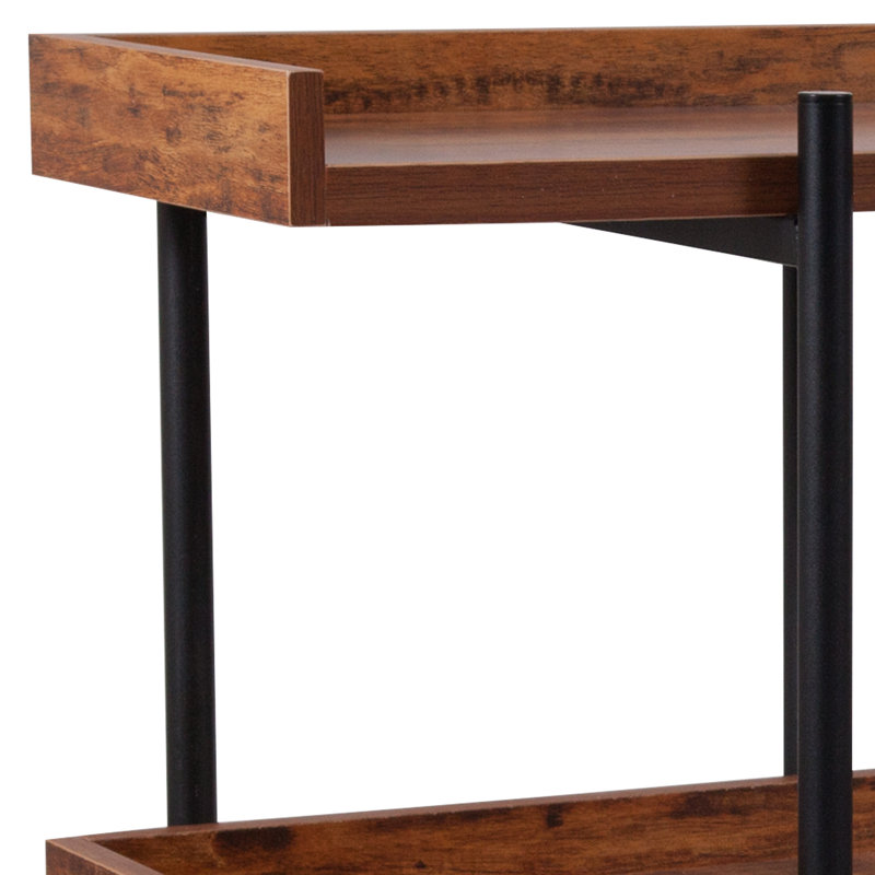 3 Shelf Storage Display Unit Bookcase with Metal Frame