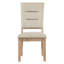 Chaises d'appoint de salle à manger en chêne rustique (2 pièces), assise et dossier rembourrés beiges, structure en bois de 2, finition