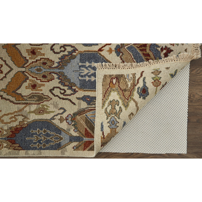Leylan Wool Ikat Area Rug in Tan, Rectangle 7'9" x 9'9"