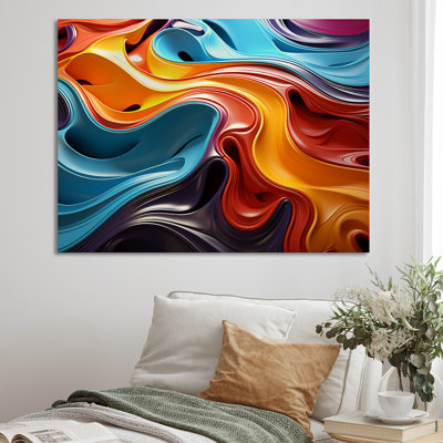 Multicolore Op Art Mirage fluide sur toile