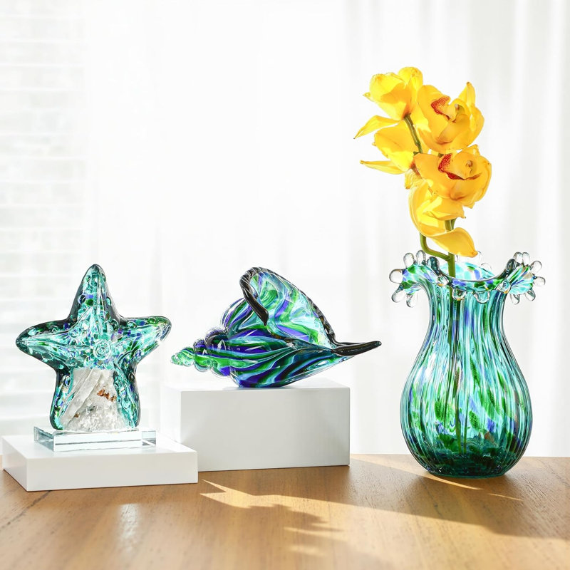 Vase en verre, Bulle verte