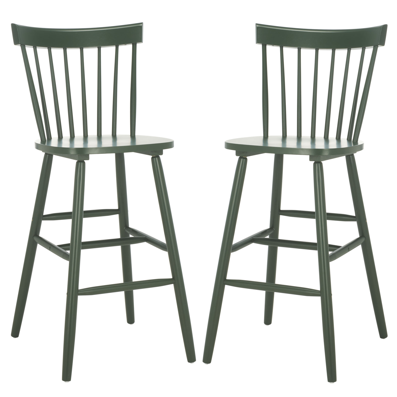Stacee Solid Wood Bar & Counter Stool, Bar Stool (29" Seat Height), Garden Green