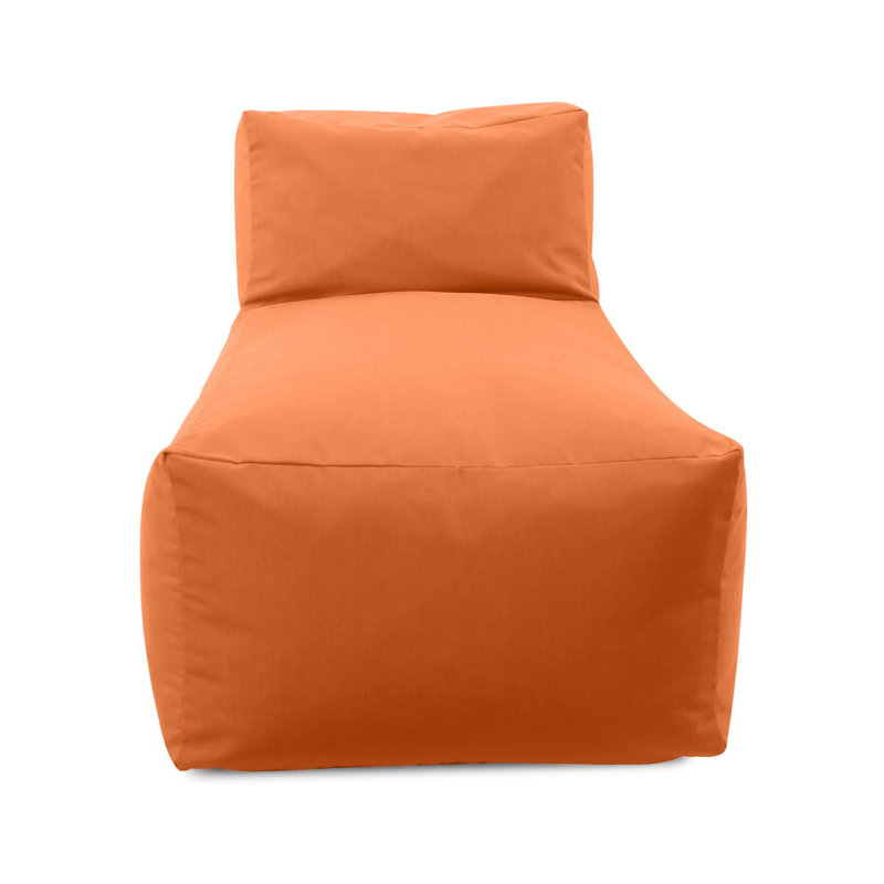 Pouf d'extérieur Kertis, mousse paysage marin, Orange