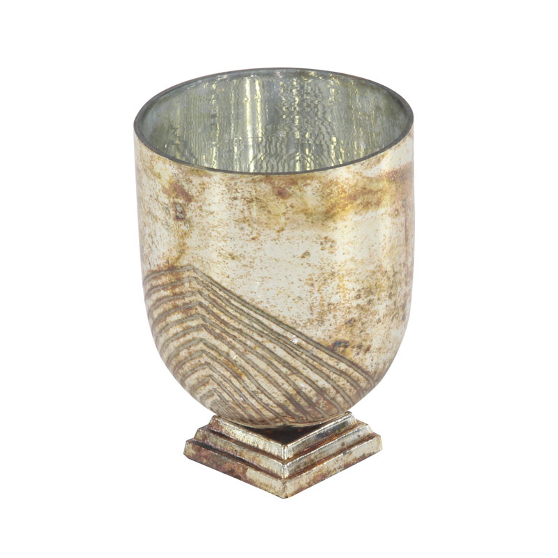 Hurricane de table en verre rustique, H 9 po x l 6 po x P 6 po