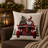 Appliqued and Embroidered Linen Throw Pillow