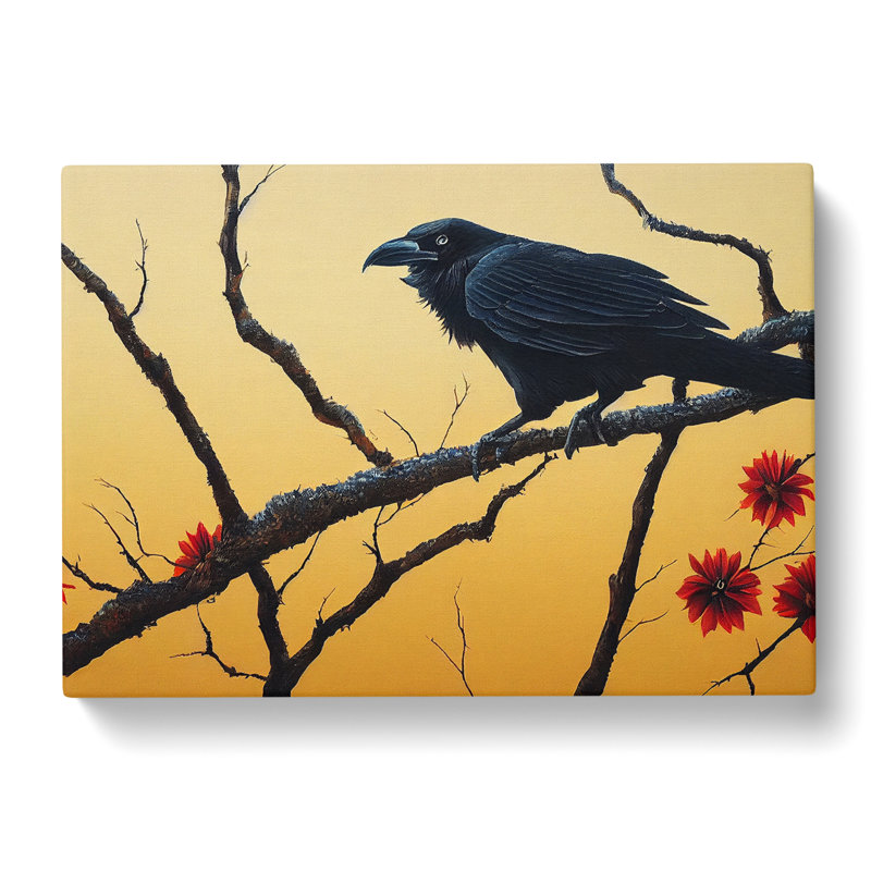 Victorious Crow Bird - Wrapped Canvas, 35cm H x 50cm W x 3cm D