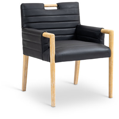 Chaise avec accoudoirs en cuir Jayynia Vegan