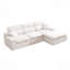 Canapé d'angle avec méridienne et dossier haut, en tissu chenille flammé, coussin en mousse haute densité compressée, canapé gain de place sans montage pour salon ou appartement.-1359307716-1359307717