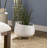 Round Ceramic Planter with Wood Feet-27131845