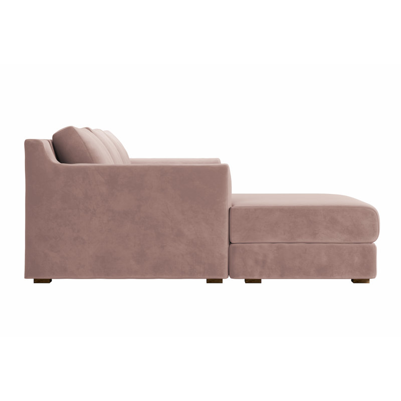 All-Natural Elevate Sectional, Dusty Rose Recycled Velvet