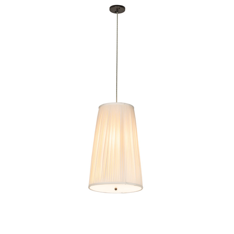15" Wide Channell Tapered & Pleated Pendant