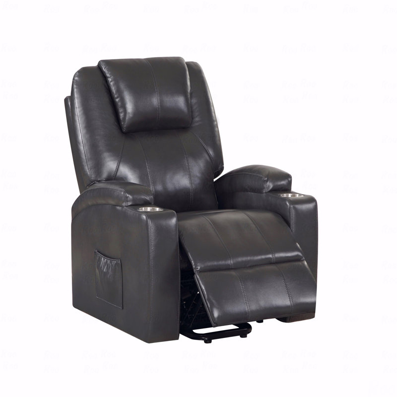 Leather Aire Upholstered With Recliner Function With Power Lift Function And With Massage Function