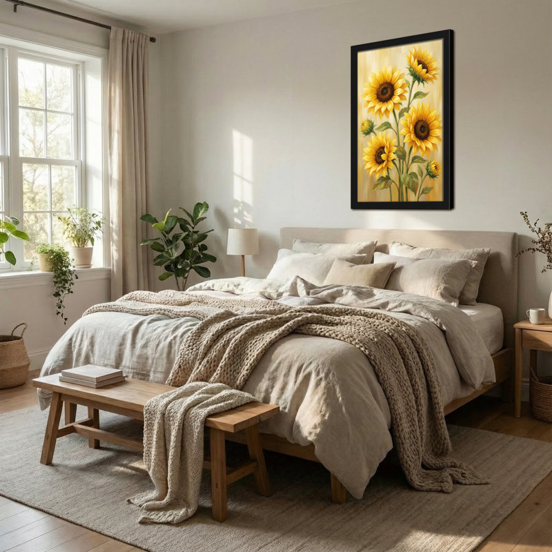Plantes et fleurs, art floral tournesol, impression sur toile, H 24 po x l 16 po