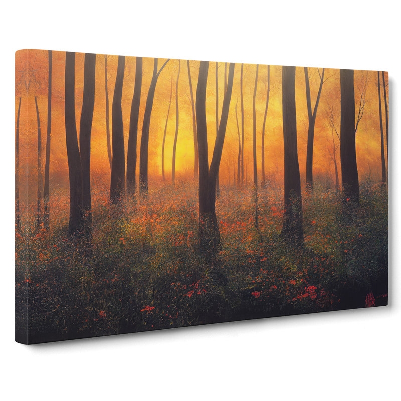 XXX-H1022-WF-8218X Spring Forest Sunrise Vol.3 - Wrapped Canvas Print, 40cm H x 60cm W x 3cm D