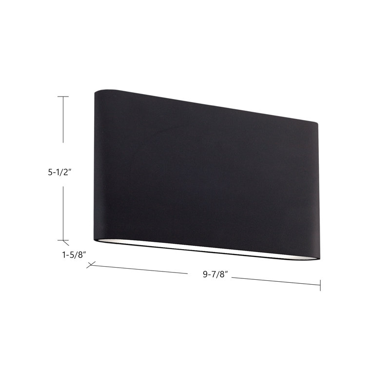 Applique murale ardoise en aluminium à DEL, Blanc, H 5,5 po x l 9,88 po x P 1,63 po