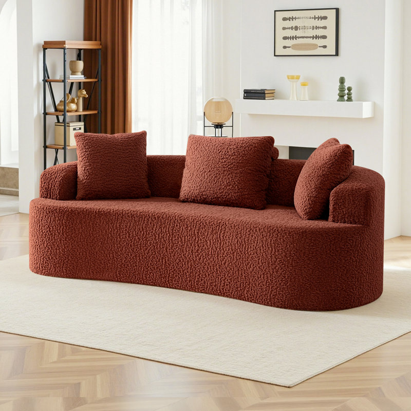 Canapé en tissu pelucheux Boneless, Rouge