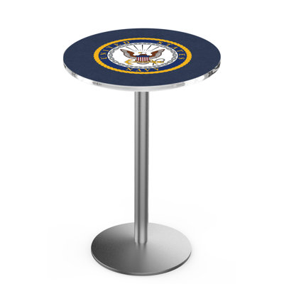 Military Round Metal Base Dining Table