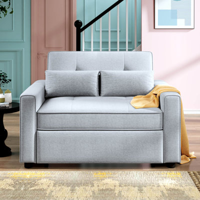 Upholstered 48 " Linen Reclining Sofa