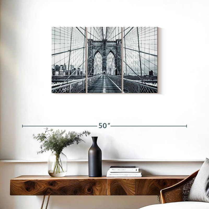 Pont de Brooklyn monochrome, H 20 po x l 33 po