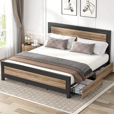 Alarico Metal Slat Storage Bed
