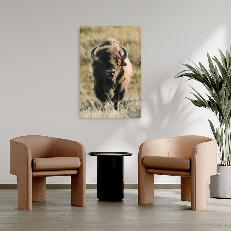 Art contemporain bison de Yellowstone, H 36 po x l 24 po