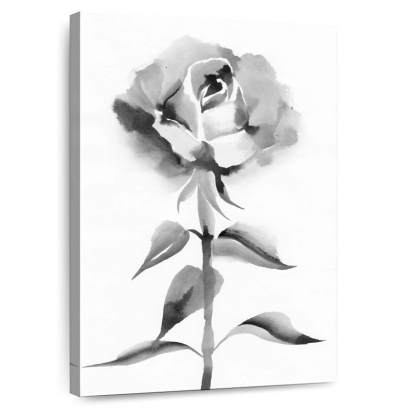 Harnek noir et rose blanche, H 39 po x l 26 po