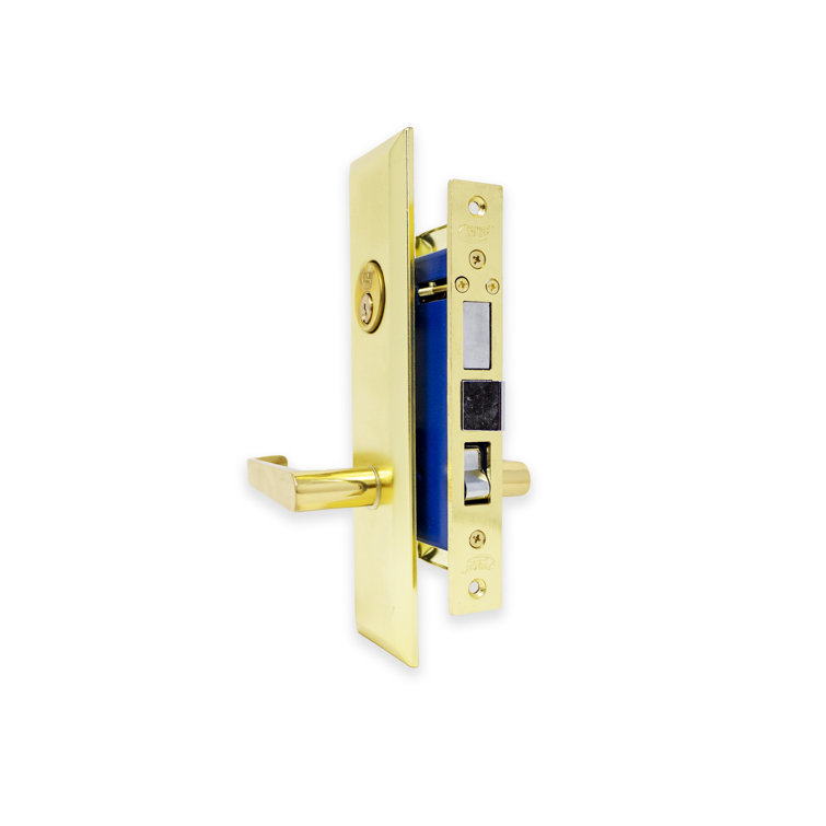 Premier Lock Satin Chrome Mortise Entry Lever Left Hand Lock Set With 2.5 In. Backset And 2 SC1 Keys